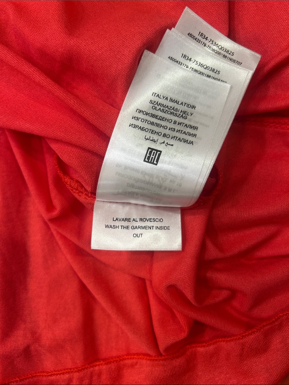 Motivi Georgette Botanical Print Pleated Midi Dress Red Orange Size 8 - Picture 9 of 9